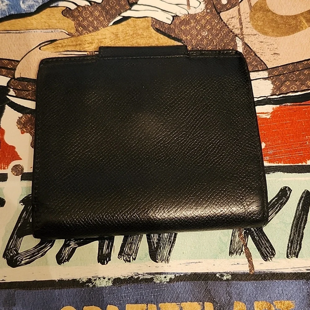 Black Leather Snap Wallet - Classic Women's Accessory